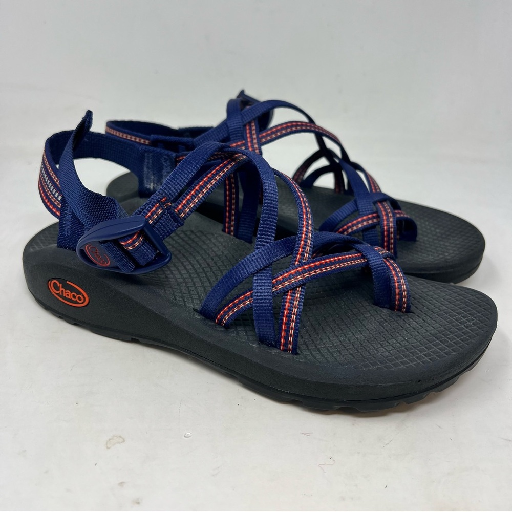 Chaco ZX/2 Cloud Sandals Womens 7 Blue Red Strappy Hiking Comfort Trail